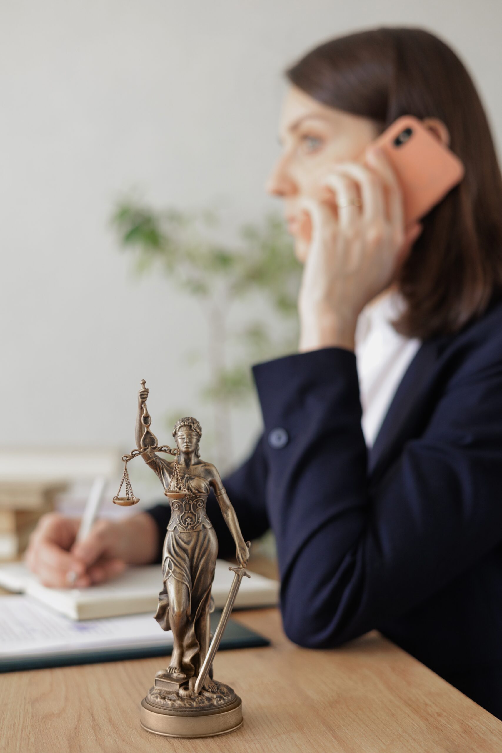 A lawyer taking a phone call.