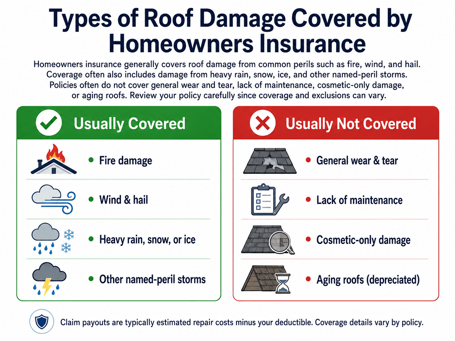 Roof damage coverage explained