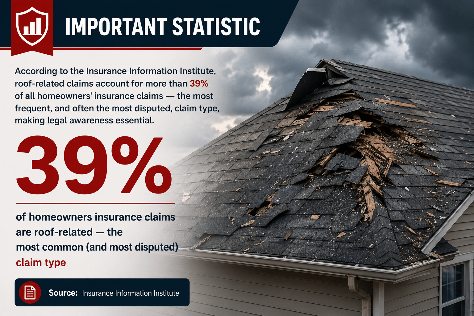 Roof storm damage statistics and claims