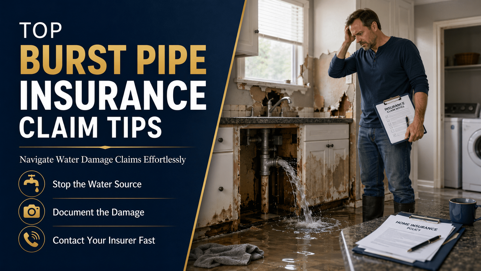 Top Burst Pipe Insurance Claim Tips: Navigate Water Damage Claims Effortlessly