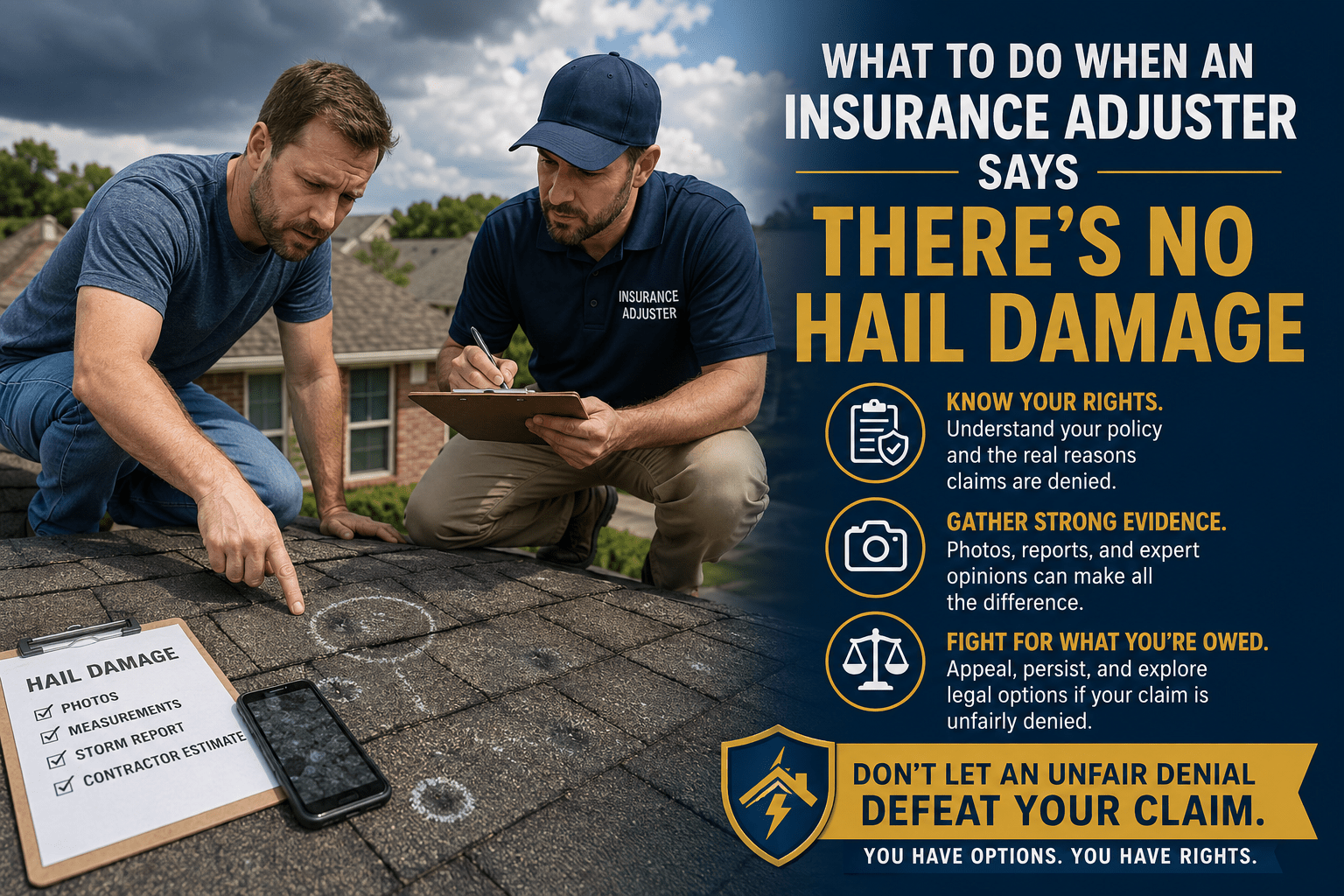 What to Do When an Insurance Adjuster Says There’s No Hail Damage
