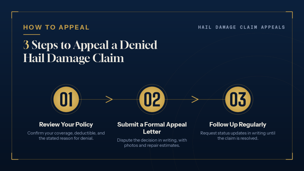 3 Steps to Appeal a Denied Hail Damage Claim3 Steps to Appeal a Denied Hail Damage Claim